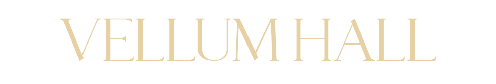 VELLUM HALL Cream Logo