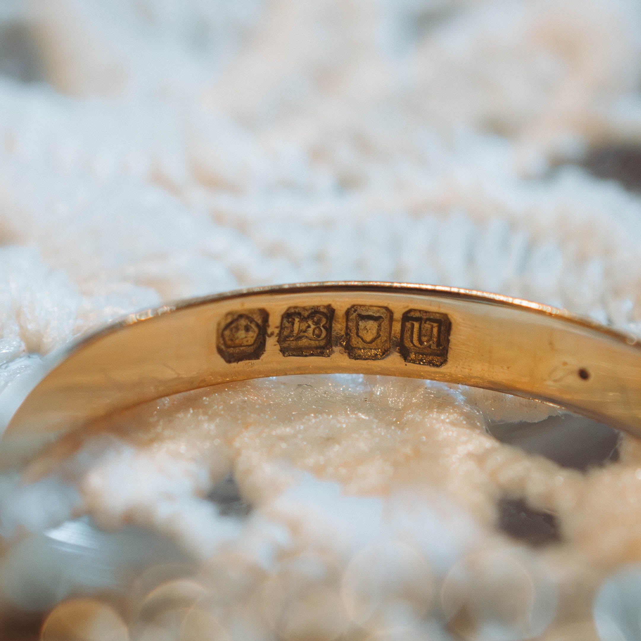 antique british
 hallmarks on gold ring